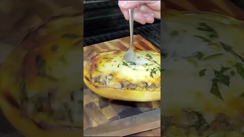 Stuffed Spaghetti Squash on a Grill #shorts