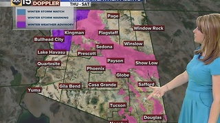 Winter weather advisory in the forecast for northern Arizona and a cooldown in the Valley