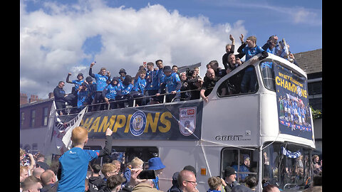Stockport County open top bus parade League 2 Champions 23/24