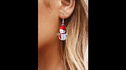 Christmas Snowman Rhinestone Cute Earrings - Women Accessories Online ⛄❄️🤶