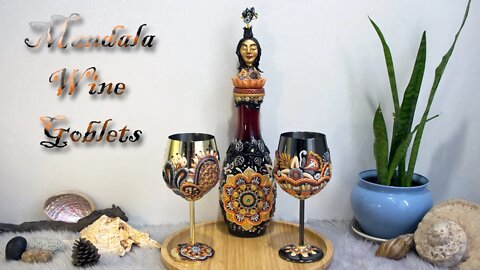 Mandala Wine Goblets | Time lapse Process | Upcycling