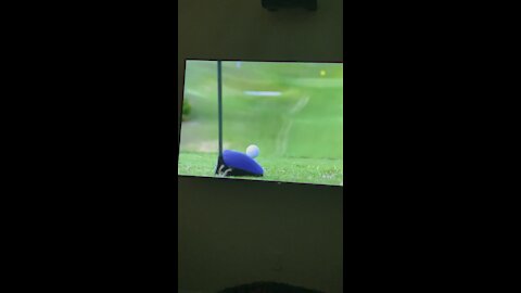 Golfer Almost hits black couple.