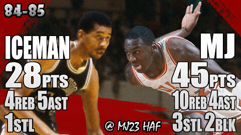 Michael Jordan vs George Gervin Highlights (1984.11.13) - 73pts Total!