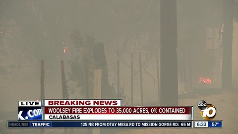 Woolsey Fire chews through Calabasas homes