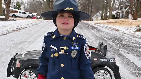 Six-Year-Old ‘Police Officer’ Shares A Secret To Driving In Bad Weather