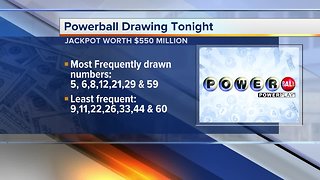 Powerball jackpot climbs to $550 million ahead of Wednesday night's drawing