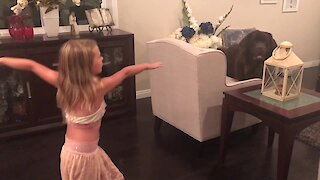 Giant Newfoundland Out-dances Little Girl