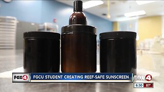 FGCU student creating reef-safe sunscreen