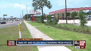 Man hit and killed while running from police