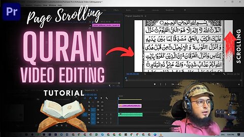 Page Scrolling Quran Tilawat Video Editing | Adobe Premiere Pro #quranrecitation #videoediting