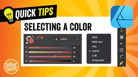Affinity Designer Quick Tips | Different Color Types Tutorial for T-Shirt Design & Print on Demand