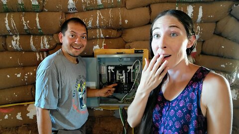 We Turn The Power On In Our Off-Grid Earthbag Home For The First Time! (Emotional)