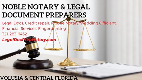 Legal Document Preparation, Wedding Officiant & Mobile Notaries In Port Orange, Florida