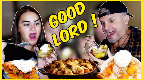 Brits Try [PEACH COBBLER] For The First Time! | Southern Comfort Foods