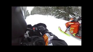 Snowmobile Trail Riding (Munising Michigan) Part 6
