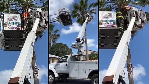 Tree trimmer rescued when bucket truck malfunctions 30 feet up