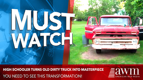 Parents Give Him Beat Up 65′ Truck As A Graduation Gift, He Transforms It Into Work of Art