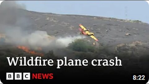 Greece wildfires: Plane crashes fighting fires - BBC News