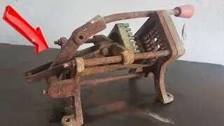 Antique rusty French Fries Cutter Restoration