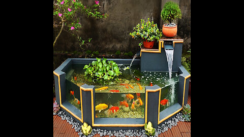 Garden design ideas - Turn ugly garden corner into a beautiful waterfall aquarium garden