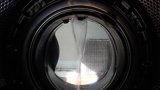 Unique view from inside a washing machine
