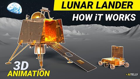 Chandrayaan 3 landing on moon , 3D animated video