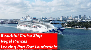 Beautiful Cruise Ship Regal Princes Leaving Port at Fort Lauderdale #4K #DJIdrone