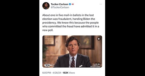 Tucker Carlson - 1 in 5 mail in votes was fraud