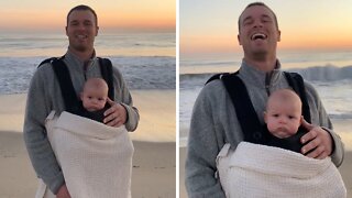 Mom hilariously tries to get baby to smile for the camera