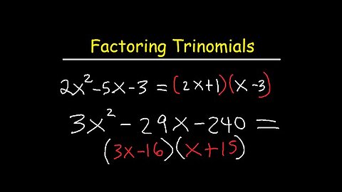 Factoring Trinomials ax2+bx+c By Grouping