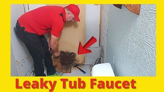 Damage From A Leaking Bathtub Faucet