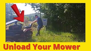How To Unload Riding Mower From Truck Using Embankment