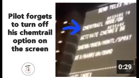 Pilot forgets to turn off his chemtrail option on the screen