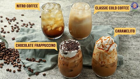 Café Style Cold Coffee - 4 Ways | Caramel Frappuccino | How To Make Classic Cold Coffee At Home?