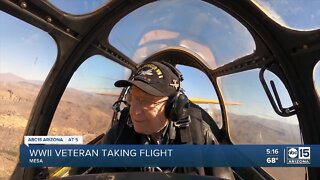 Veteran gets joy ride in WWII era plane