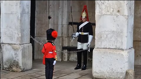 King's guard carries sword when Frank the soldier salute him #horseguardsparade