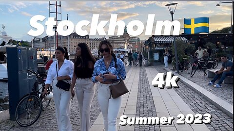 Stockholm,Sweden 4K Summer WalkStrandvägenMost famous streetJuly 2023.