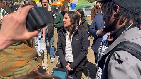 AOC Visits Columbia 'Encampment' One Day After Released Video Of Leader Calling For Death To Jews