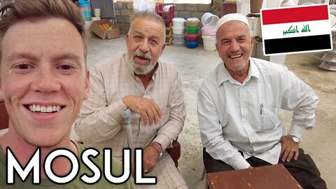 Meeting Iraqis in MOSUL, IRAQ Travel Vlog شاب أمريكي يزور سوقا في الموصل بالعراق