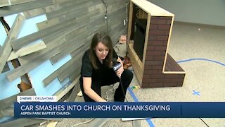 Car smashes into church on Thanksgiving