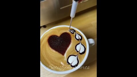 Satisfying Coffee Art #shorts #trending #relaxing #viral #satisfying #latteart #coffeeart