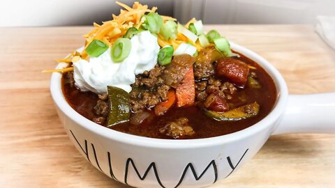 BEST CROCK POT CHILI WITH NO BEANS | SIMPLE RECIPE