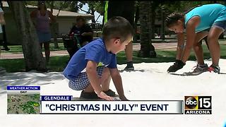 Snow a big hit at Glendale's Christmas in July event