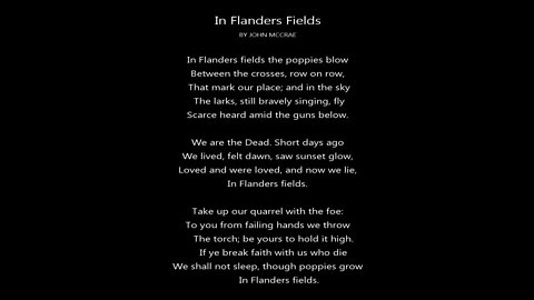 My Memorial Day Tribute - In Flanders Fields