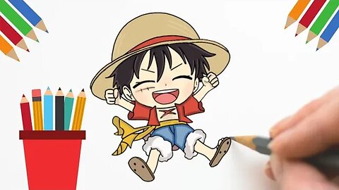 COMO DESENHAR LUFFY DE ONE PIECE - KAWAII - FÁCIL