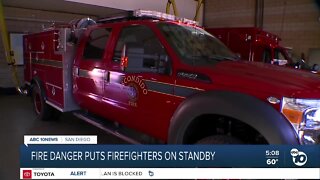 Fire danger puts firefighters on standby