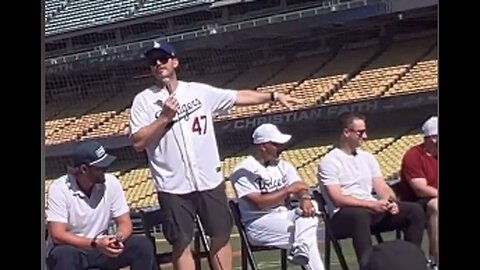 Chris Pratt Speaking at the Dodgers Christian Faith and Family Day