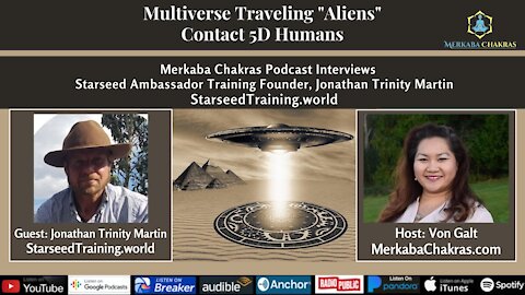 Multiverse Traveling Aliens Contact 5D Humans w/Jonathan Trinity Martin: Merkaba Chakras Podcast #30