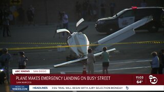 Plane makes emergency landing on busy street