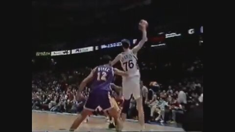 Shawn Bradley 17 Points 6 Blk Vs. Lakers, 1994-95.